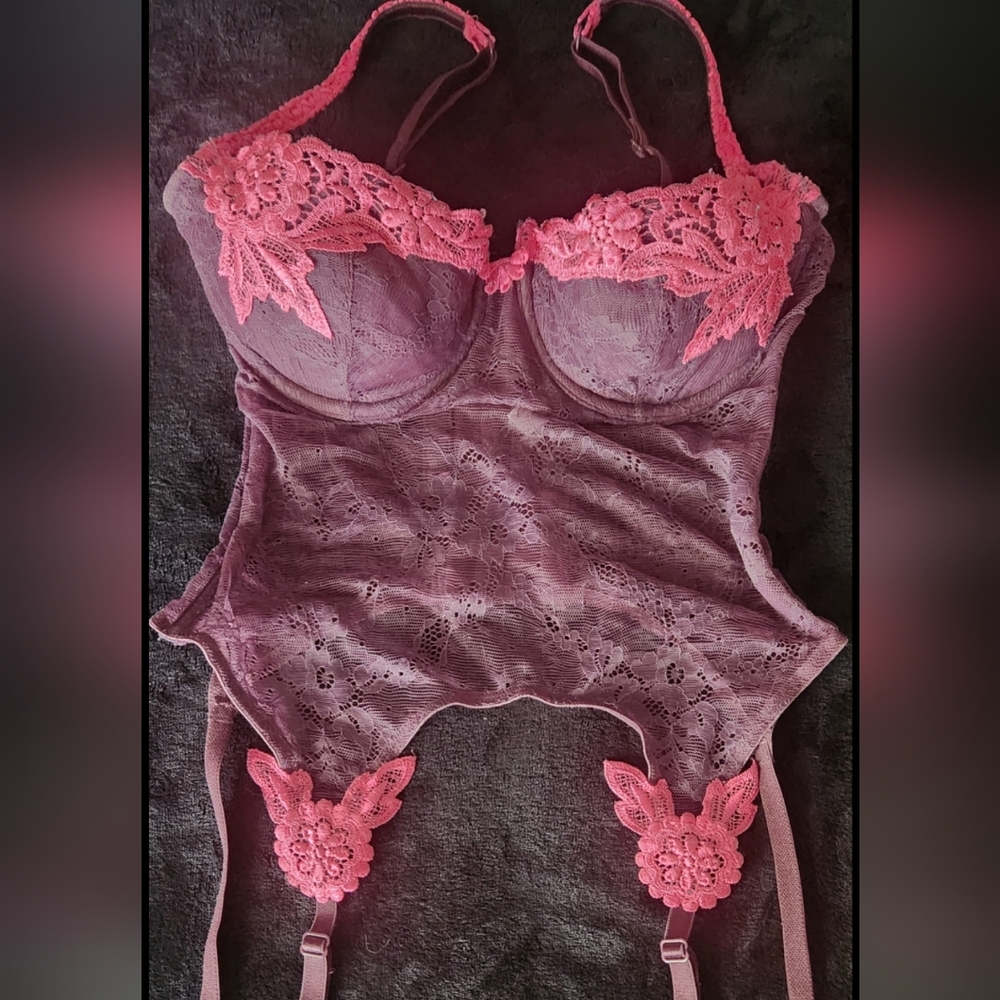 Vintage Victoria's Secret Pink and Purple Lace Lingerie